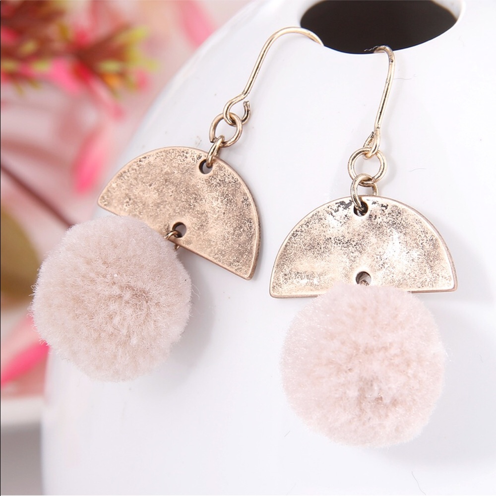 X S O L D X Pom Pom Drop Earrings
